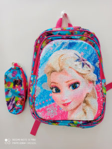 Mochila escolar Frozen 3d con estuche